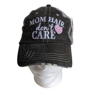 Mom Hair Dont Care Distressed Trucker Mesh Cap Hat